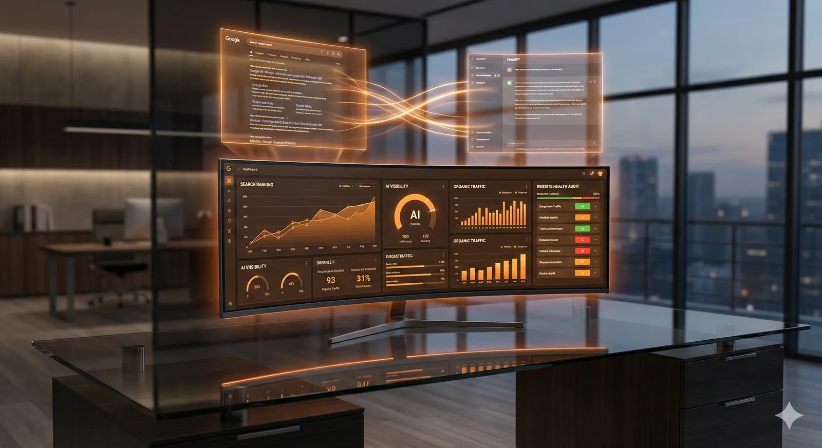 Panel de inteligencia directiva de ExecutiveBox con datos corporativos en tiempo real