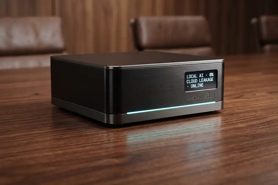 Appliance ExecutiveBox de aluminio cepillado para IA soberana on-premise